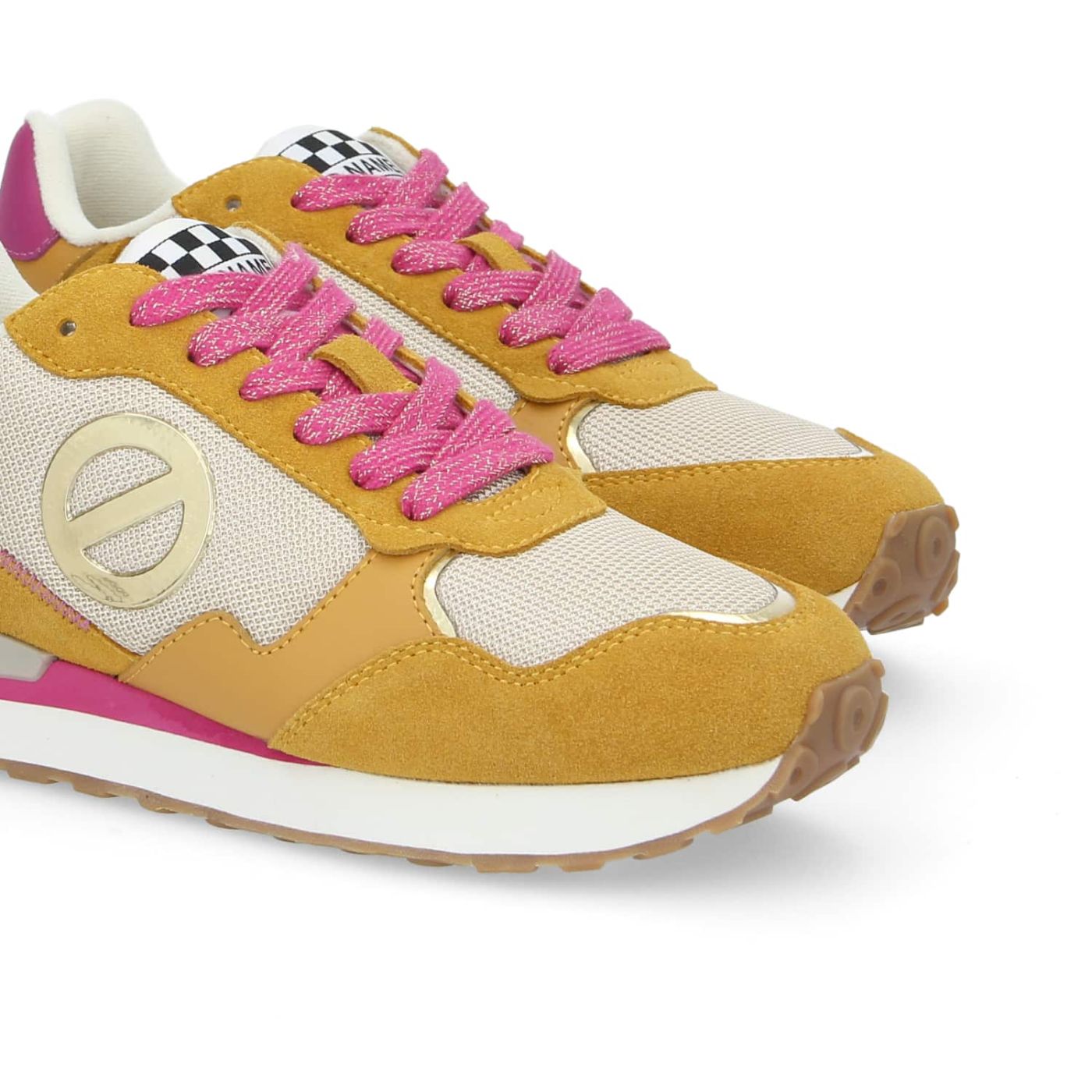 TOVA RUNNER W  -  SUEDE/KNIT/NAP.  - GIALLO MAIS/SABBIA/ROSA/